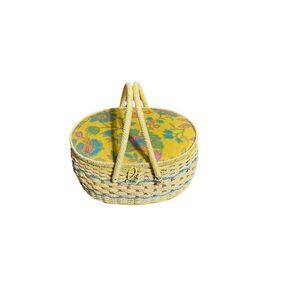 𝅺VINTAGE Penney’s colorful floral sewing basket